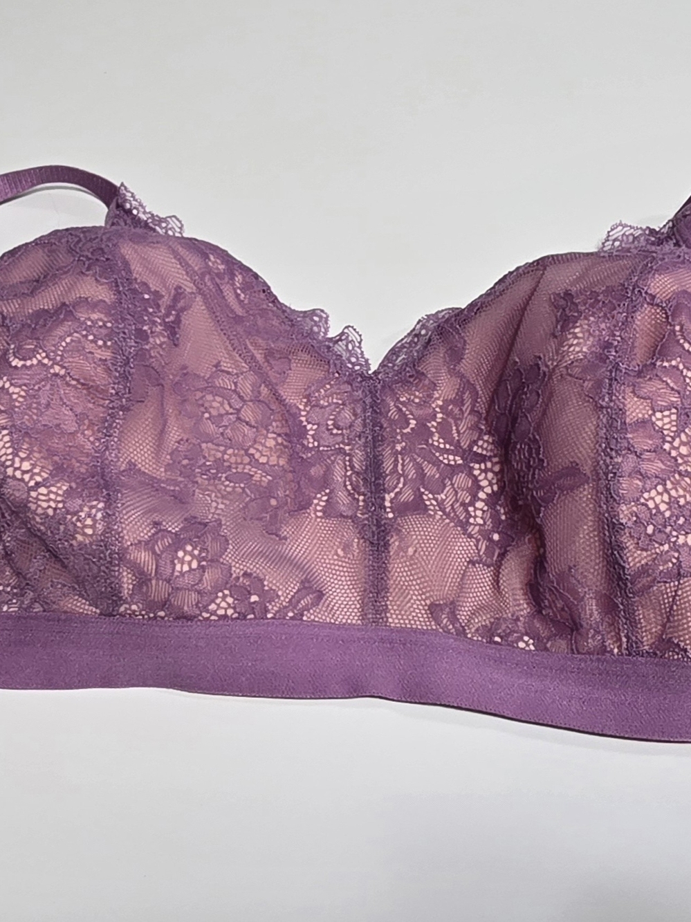 Lace Balconette Bra in Lilac